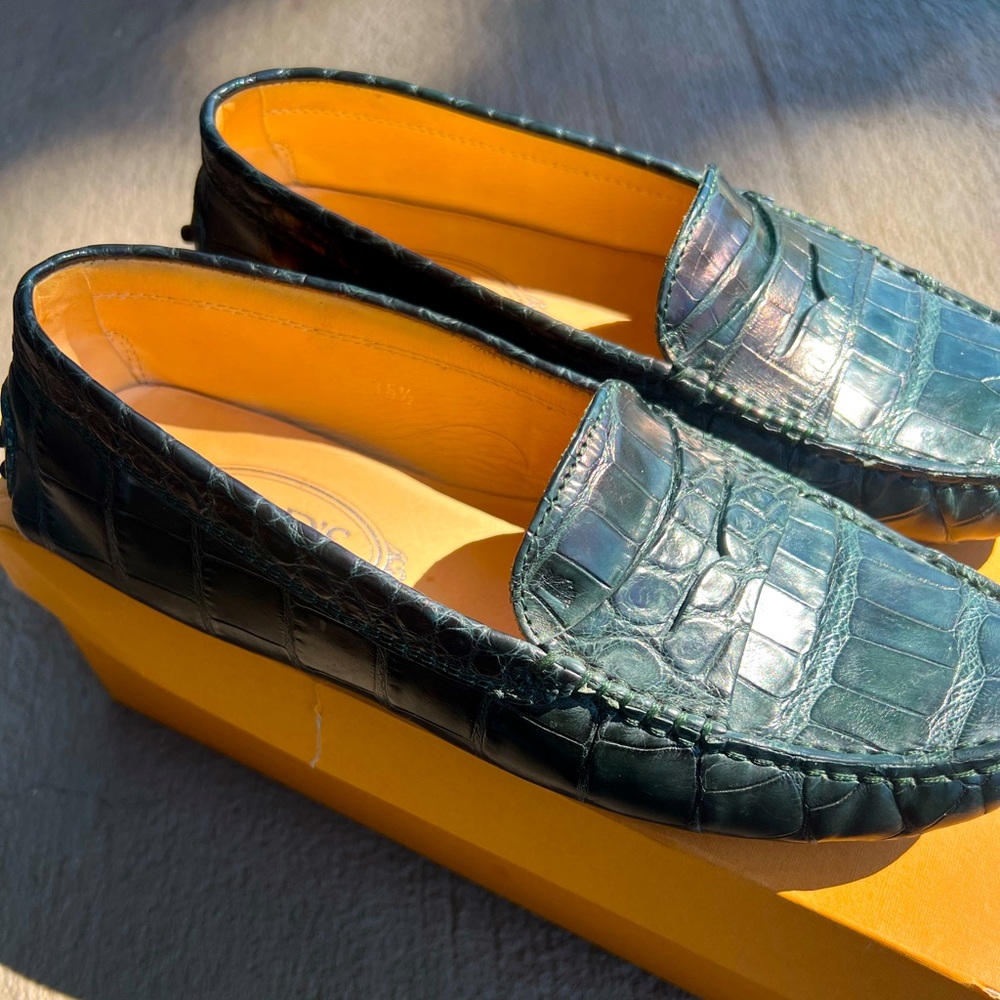 Tod’s Alligator Crocodile Driver Loafers 36.5